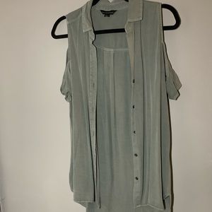 green button down dress shirt